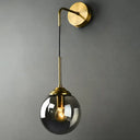Modern 1-Head Globe Wall Light In Gold - Perfect For Bedrooms / Smoke Grey