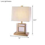 Modern 1-Head Gold Trapezoid Task Light With Fabric Shade - Ideal For Reading And Book Enthusiasts