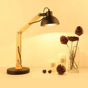 Modern 1-Head Task Reading Light In White/Black With Metal Shade Black