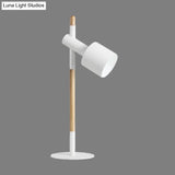 Modern 1-Head White Nightstand Lamp With Reading Book Light