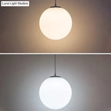 Modern 1 Light Glass Ball Pendant For Clothing Store Ceiling Simple & White