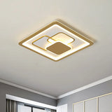 Modern 16’/19.5’ Gold Led Flush Mount Fixture With Warm/White Acrylic Light / 16’ White