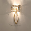 Modern 2-Bulb Gold Flush Mount Sconce With Prismatic Crystal For Aisle Lighting