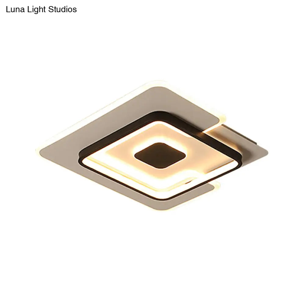 Modern 2 - Layer Led Ceiling Light In Black And White Sizes 18’/21.5’ For Bedroom Flushmount