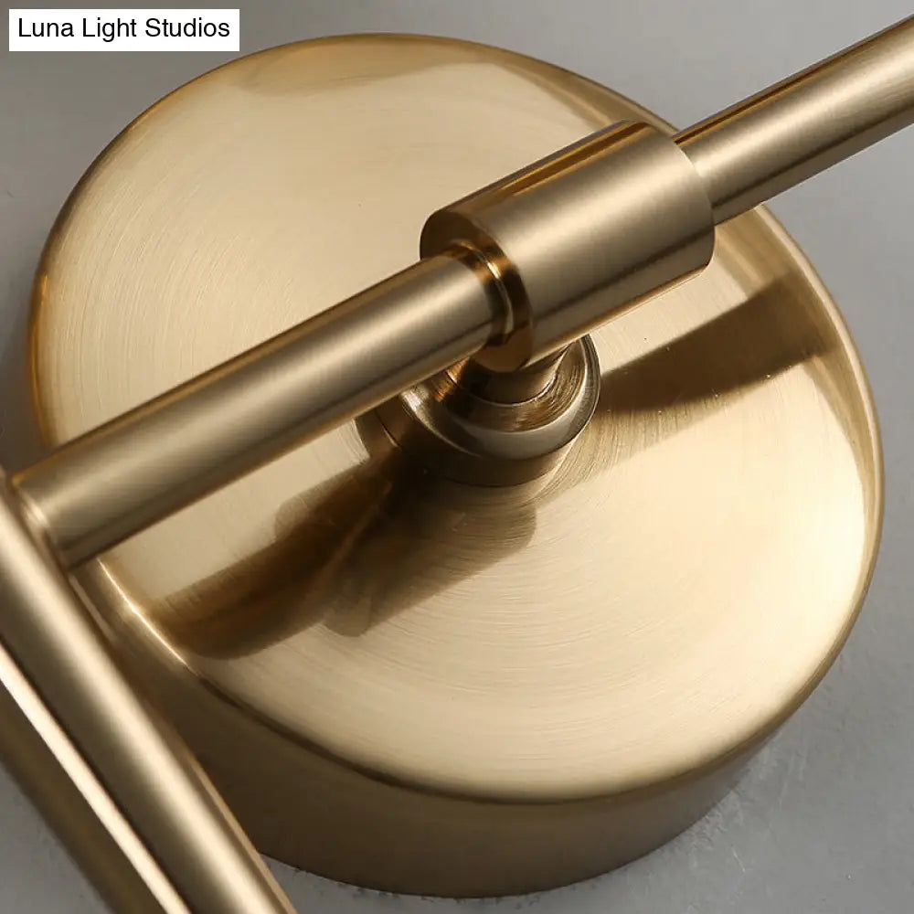 Modern 2-Light Metal Brass Wall Lamp With Symmetric Cylinder Design Fabric Shade - Ideal For Bedroom