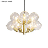 Modern 2-Tier Bubble Chandelier - Clear Glass 12-Bulb Pendant Lighting In Gold
