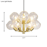 Modern 2-Tier Bubble Chandelier - Clear Glass 12-Bulb Pendant Lighting In Gold
