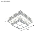 Modern 2-Tier Geometric Led Crystal Flush Light Fixture