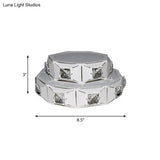 Modern 2-Tier Geometric Led Crystal Flush Light Fixture