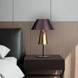 Modern 2-Tier Metallic Cone Nightstand Lamp For Bedside - Brown