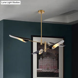 Modern 2 - Tier Spiked Iron Ceiling Chandelier With 4 Rotating Heads - Black/White Semi Flush Mount