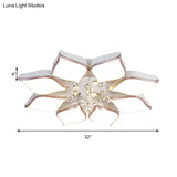 Modern 24.5’/25.5’ Flush Mount Led Light With Clear Crystal Accent In Warm/White Petal Design