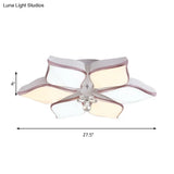 Modern 24.5’/25.5’ Flush Mount Led Light With Clear Crystal Accent In Warm/White Petal Design