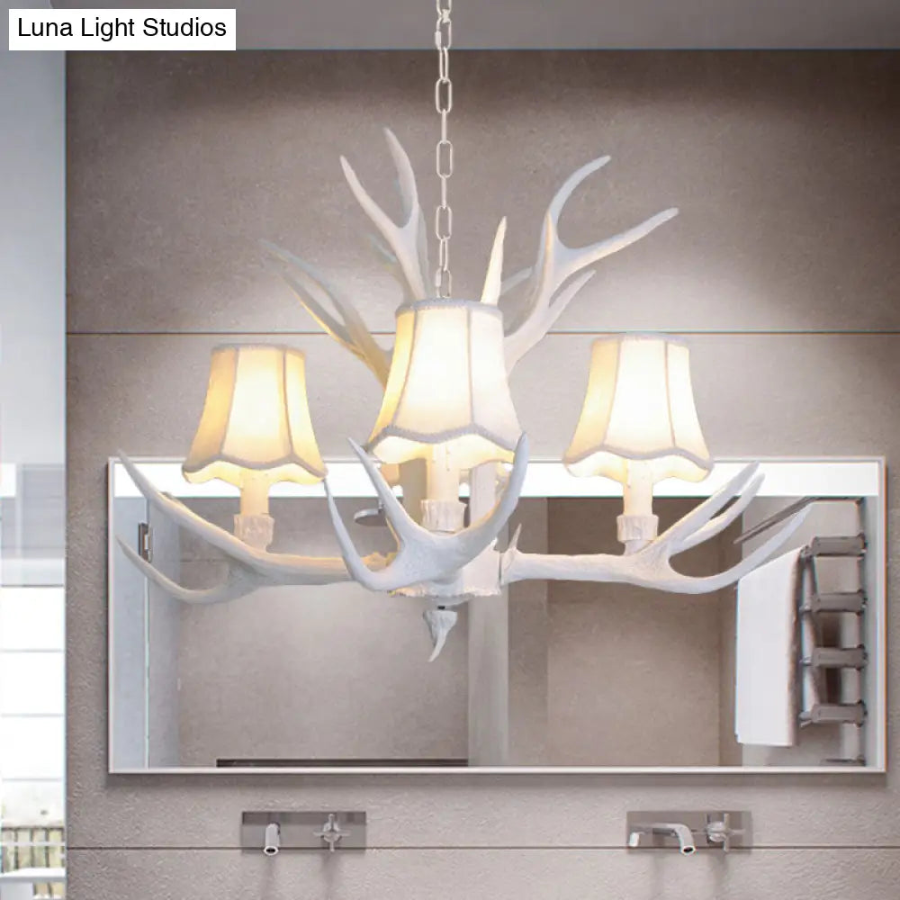 Modern 3/4/5-Light Cone Resin Chandelier Ceiling Lamp - White | Living Room Fixture