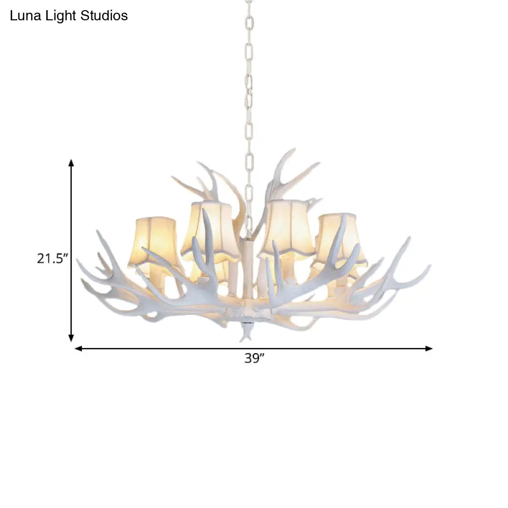 Modern 3/4/5-Light Cone Resin Chandelier Ceiling Lamp - White | Living Room Fixture