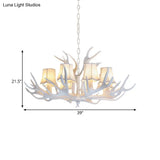 Modern 3/4/5-Light Cone Resin Chandelier Ceiling Lamp - White | Living Room Fixture