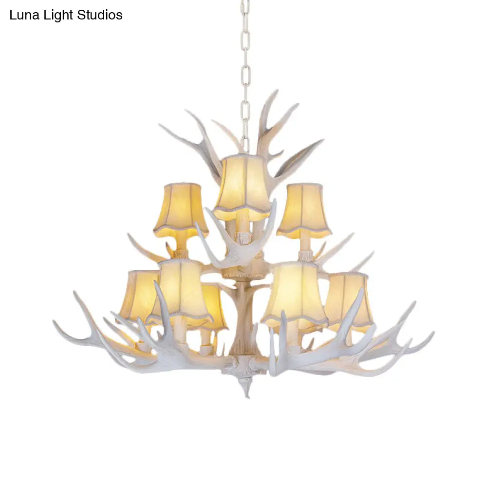 Modern 3/4/5-Light Cone Resin Chandelier Ceiling Lamp - White | Living Room Fixture