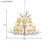 Modern 3/4/5-Light Cone Resin Chandelier Ceiling Lamp - White | Living Room Fixture