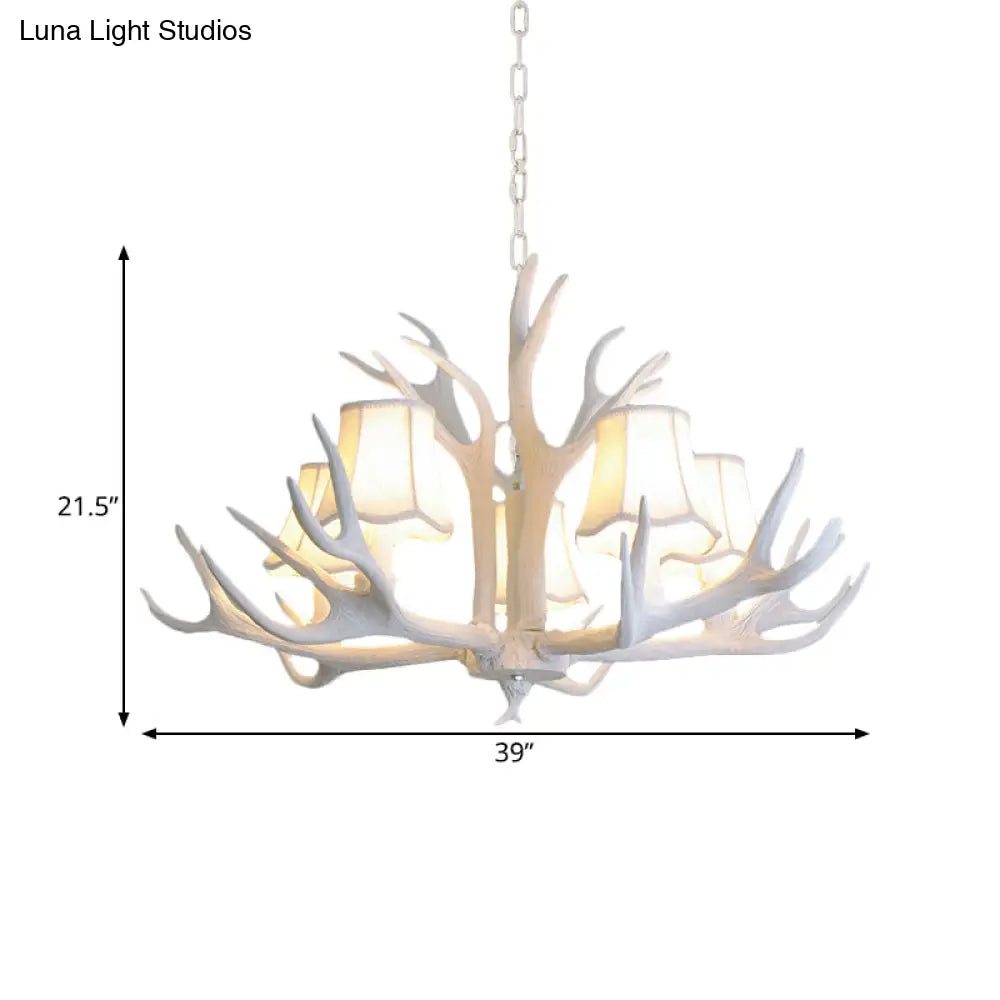 Modern 3/4/5-Light Cone Resin Chandelier Ceiling Lamp - White | Living Room Fixture