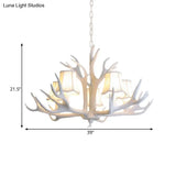 Modern 3/4/5-Light Cone Resin Chandelier Ceiling Lamp - White | Living Room Fixture