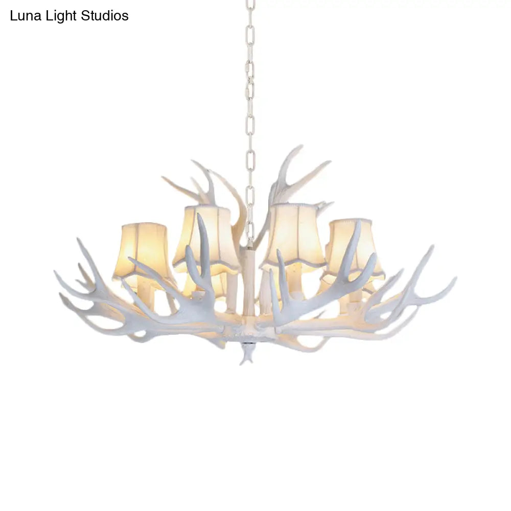 Modern 3/4/5-Light Cone Resin Chandelier Ceiling Lamp - White | Living Room Fixture