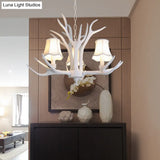 Modern 3/4/5-Light Cone Resin Chandelier Ceiling Lamp - White | Living Room Fixture