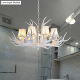 Modern 3/4/5-Light Cone Resin Chandelier Ceiling Lamp - White | Living Room Fixture