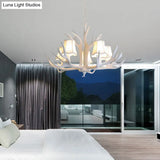 Modern 3/4/5-Light Cone Resin Chandelier Ceiling Lamp - White | Living Room Fixture