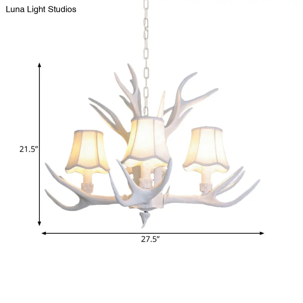 Modern 3/4/5-Light Cone Resin Chandelier Ceiling Lamp - White | Living Room Fixture