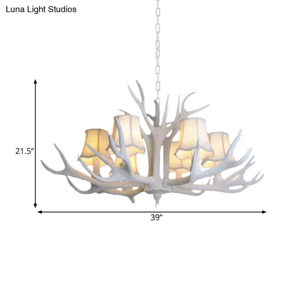 Modern 3/4/5-Light Cone Resin Chandelier Ceiling Lamp - White | Living Room Fixture