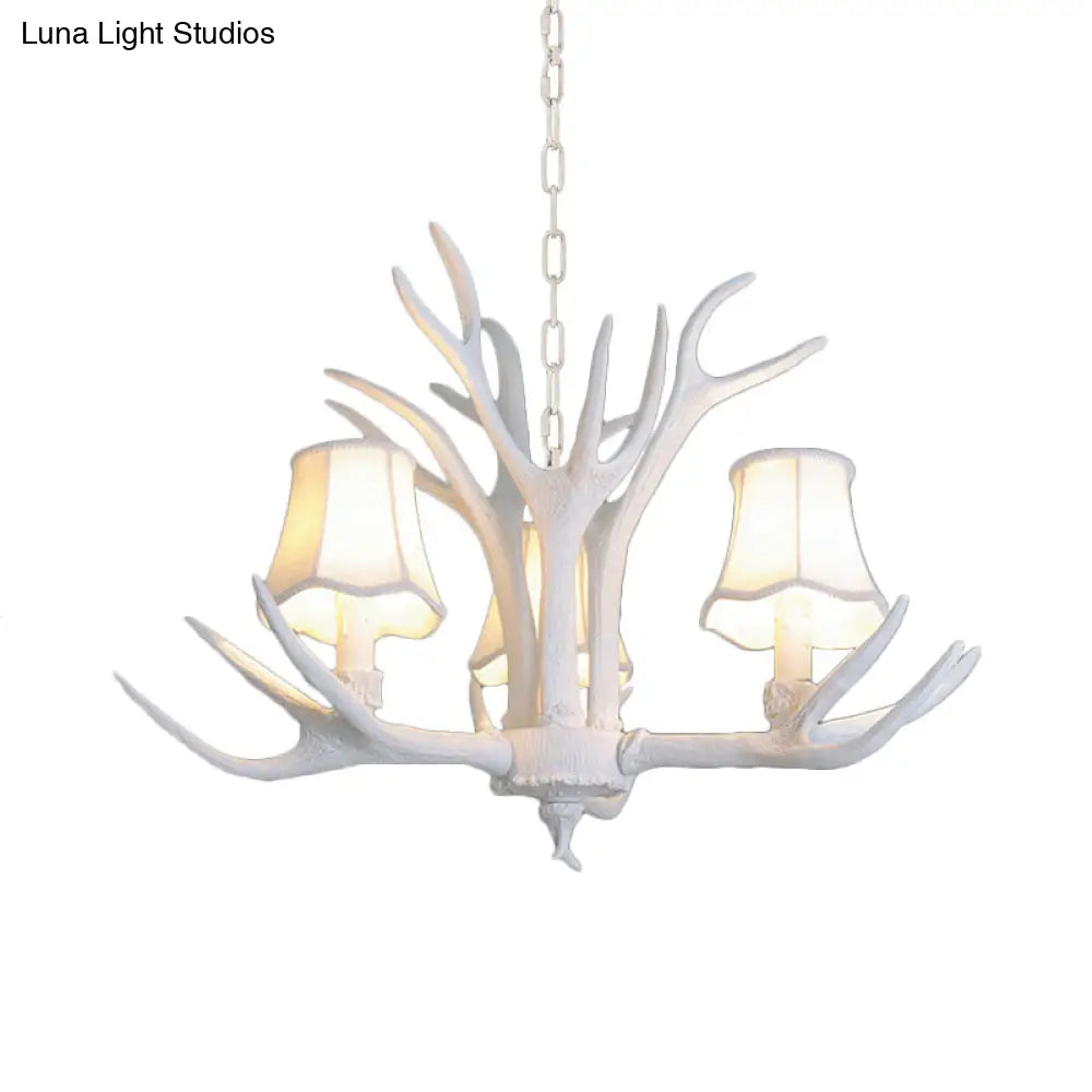 Modern 3/4/5-Light Cone Resin Chandelier Ceiling Lamp - White | Living Room Fixture