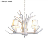 Modern 3/4/5-Light Cone Resin Chandelier Ceiling Lamp - White | Living Room Fixture