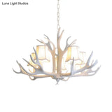 Modern 3/4/5-Light Cone Resin Chandelier Ceiling Lamp - White | Living Room Fixture