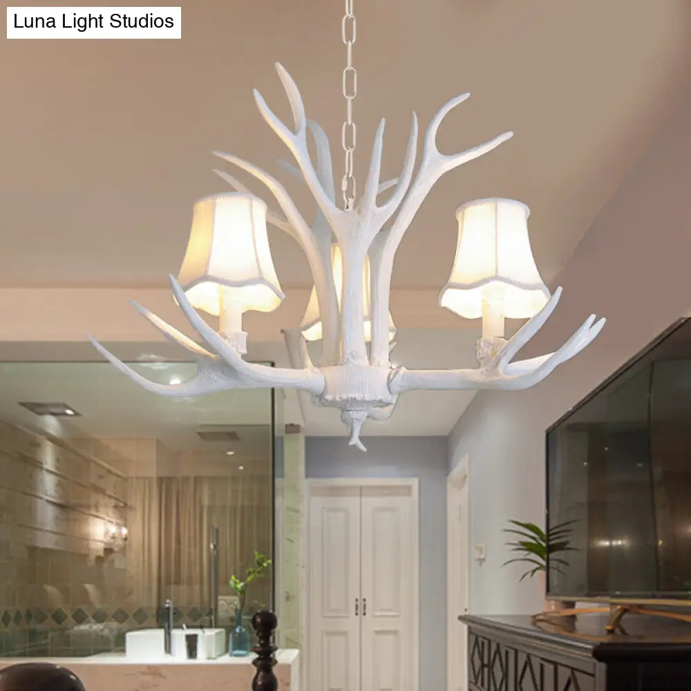 Modern 3/4/5-Light Cone Resin Chandelier Ceiling Lamp - White | Living Room Fixture