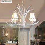 Modern 3/4/5-Light Cone Resin Chandelier Ceiling Lamp - White | Living Room Fixture