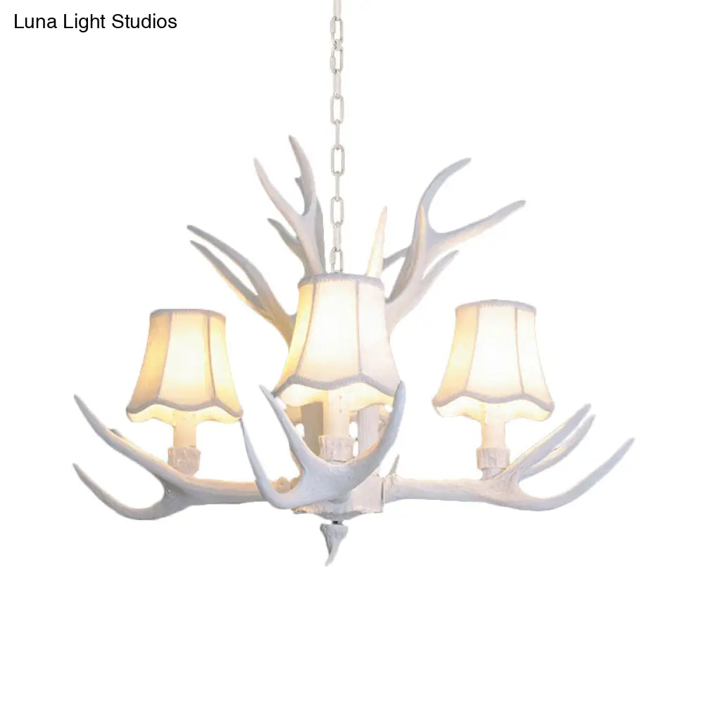 Modern 3/4/5-Light Cone Resin Chandelier Ceiling Lamp - White | Living Room Fixture