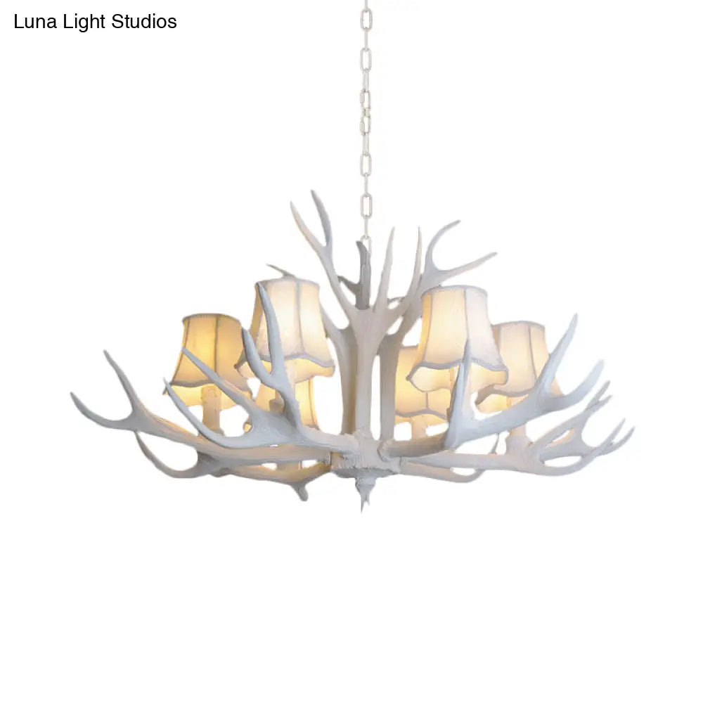 Modern 3/4/5-Light Cone Resin Chandelier Ceiling Lamp - White | Living Room Fixture
