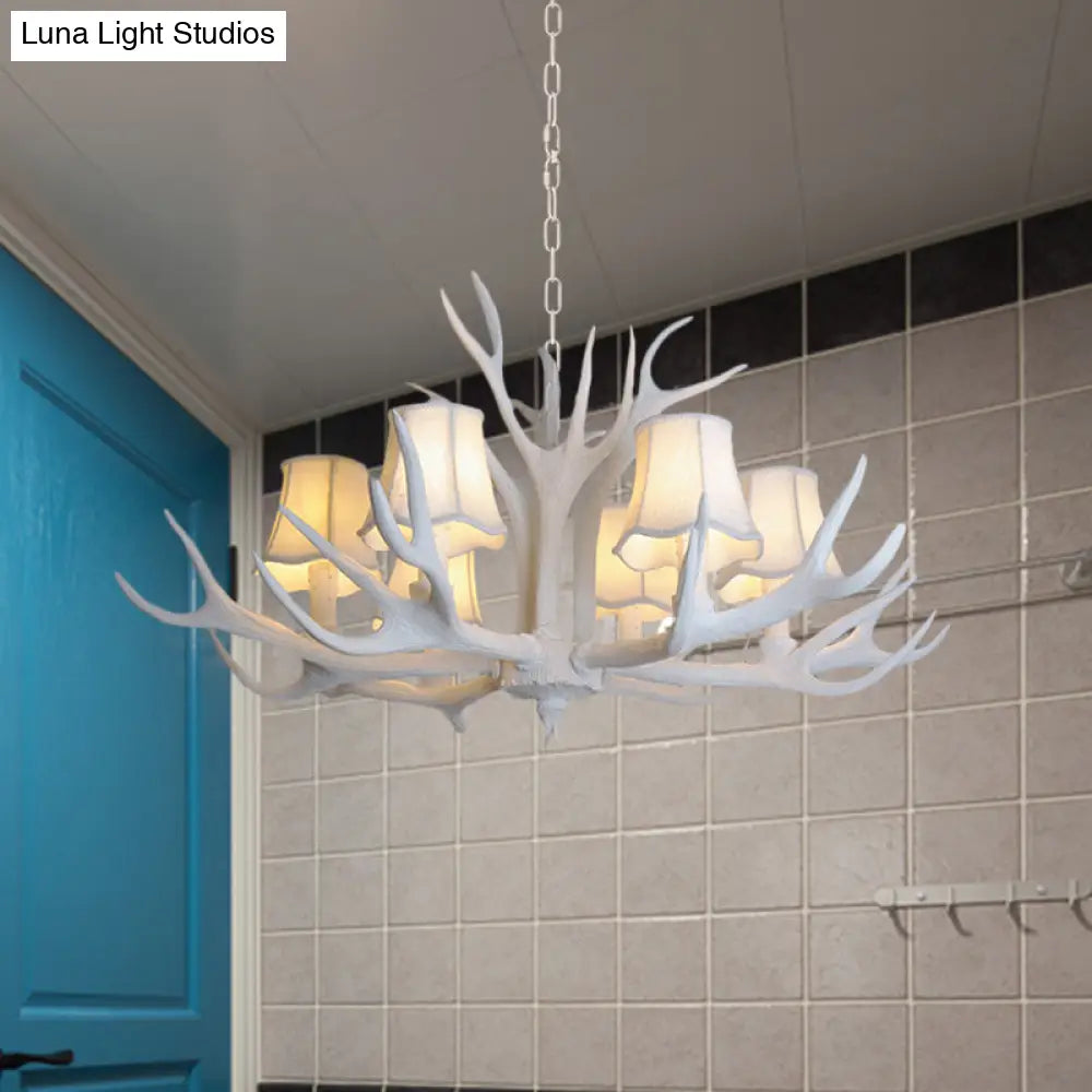 Modern 3/4/5-Light Cone Resin Chandelier Ceiling Lamp - White | Living Room Fixture