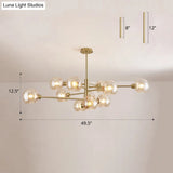 Contemporary Sputnik Chandelier - Glass Living Room Ceiling Light Fixture +