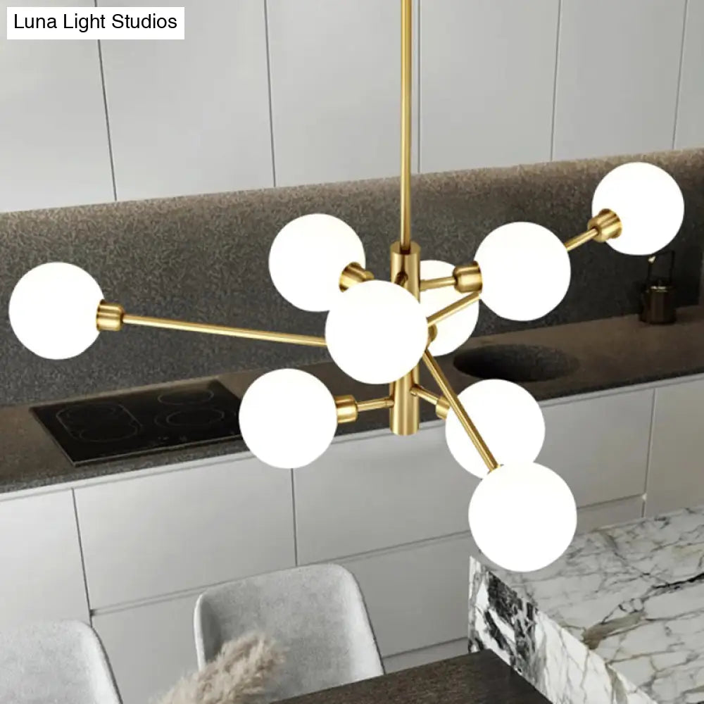 Contemporary Sputnik Chandelier - Glass Living Room Ceiling Light Fixture +
