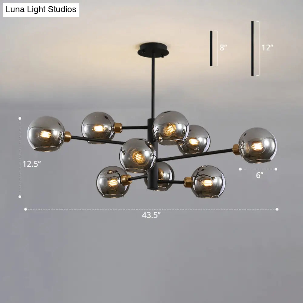 Contemporary Sputnik Chandelier - Glass Living Room Ceiling Light Fixture +