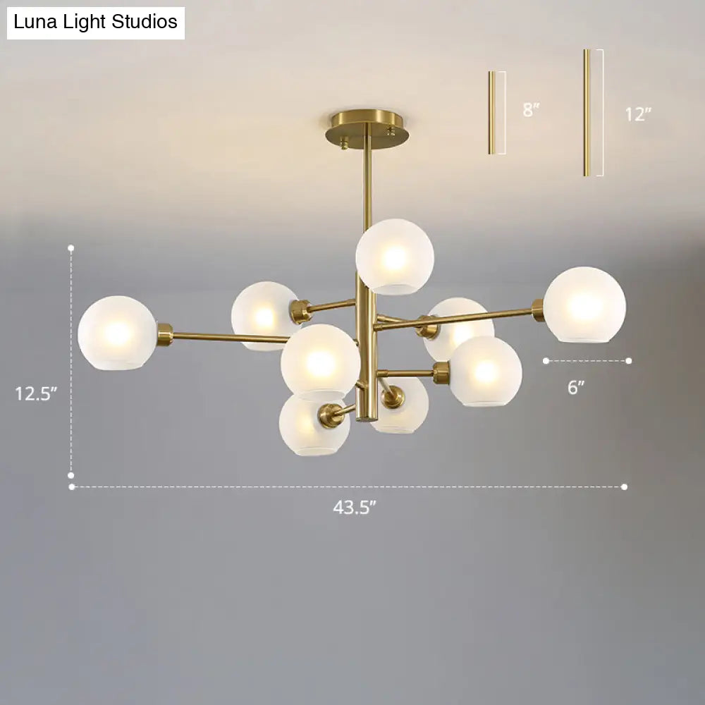 Contemporary Sputnik Chandelier - Glass Living Room Ceiling Light Fixture +