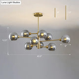Contemporary Sputnik Chandelier - Glass Living Room Ceiling Light Fixture +