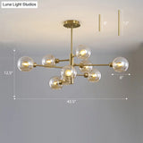 Contemporary Sputnik Chandelier - Glass Living Room Ceiling Light Fixture +
