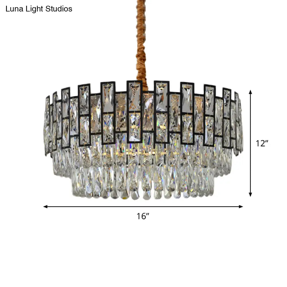 Modern 3-Tier Gold Crystal Ceiling Chandelier With 5 Hanging Lights