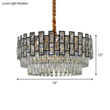 Modern 3-Tier Gold Crystal Ceiling Chandelier With 5 Hanging Lights