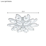 Modern 4/6/9 - Head U - Shaped Acrylic Shade Flush Mount Ceiling Light In White – Warm/White/Natural