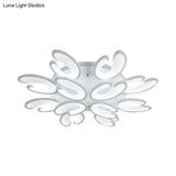 Modern 4/6/9 - Head U - Shaped Acrylic Shade Flush Mount Ceiling Light In White – Warm/White/Natural