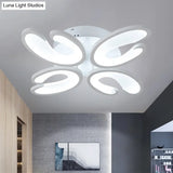 Modern 4/6/9 - Head U - Shaped Acrylic Shade Flush Mount Ceiling Light In White – Warm/White/Natural