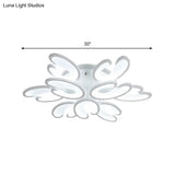 Modern 4/6/9 - Head U - Shaped Acrylic Shade Flush Mount Ceiling Light In White – Warm/White/Natural